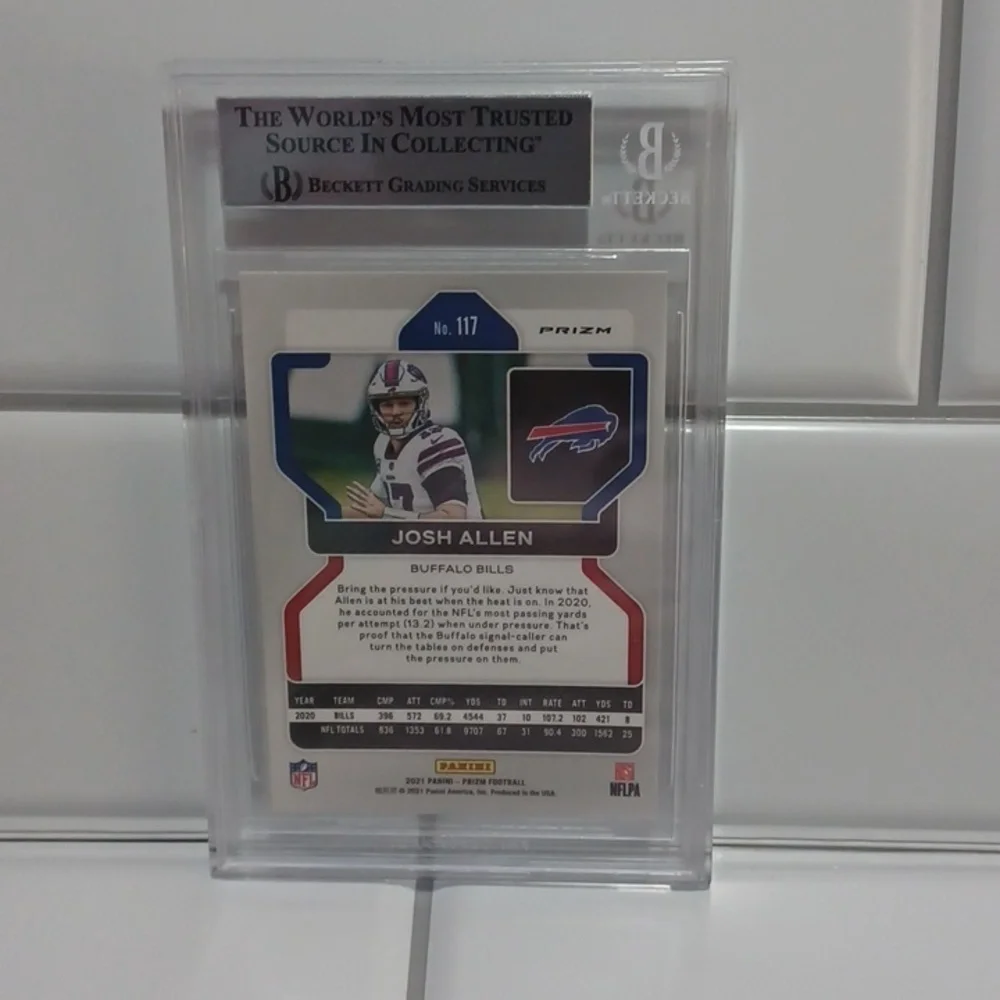 2021 PANINI PRIZM PRIZMS RED ICE #117 JOSH ALLEN BGS 8.5